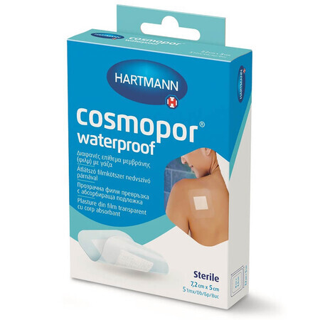 Cosmopor Waterdichte steriele pleisters 7,2 x 5 cm, 5 stuks, Hartmann