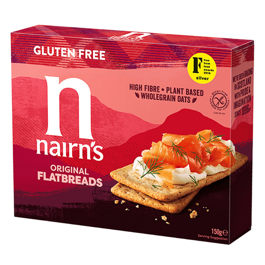 Plakjes glutenvrij volkoren haver knäckebröd, 150 g, Nairns