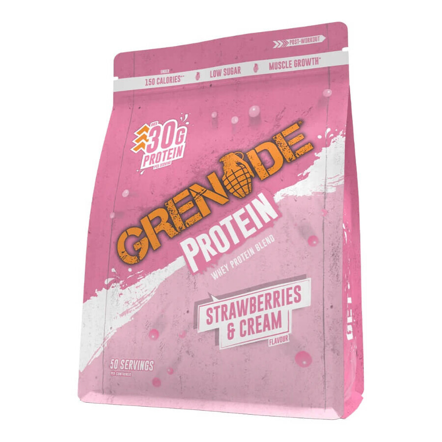 Molkenprotein-Pulver Erdbeeren und Sahne, 2 kg, Grenade