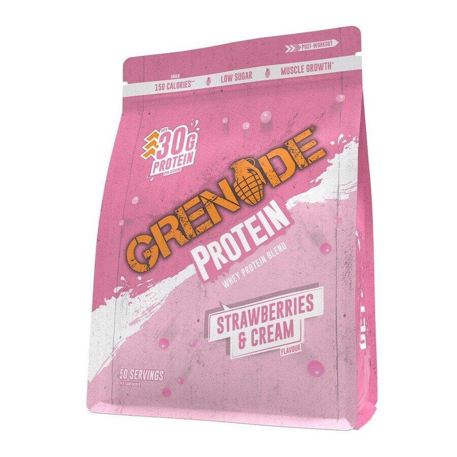 Molkenprotein-Pulver Erdbeeren und Sahne, 2 kg, Grenade