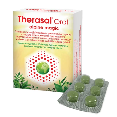 Therasal Oral Alpine Magic Pillole di succhiamento a base di erbe, 18 pillole, Vedra