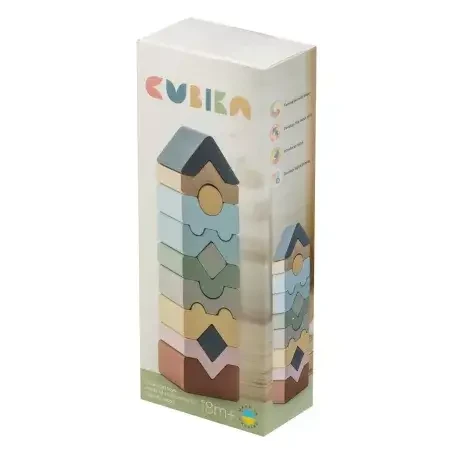 Houten speelgoed bouwset toren, Cubika