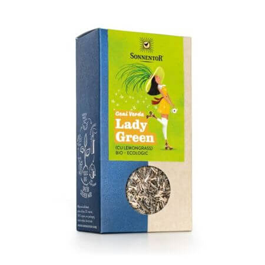 Thé vert bio à la citronnelle dame verte, 90 g, Sonnentor