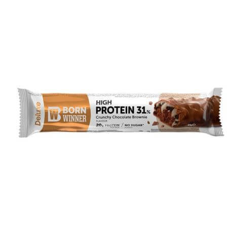 Protein Crunchy Brownie Bar Deluxe, 64 g, Born Winner