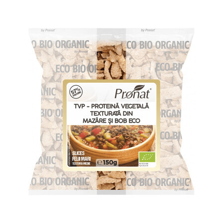 TVP Proteine vegetali testurizzate da piselli e fagioli biologici, 150 g, Pronat