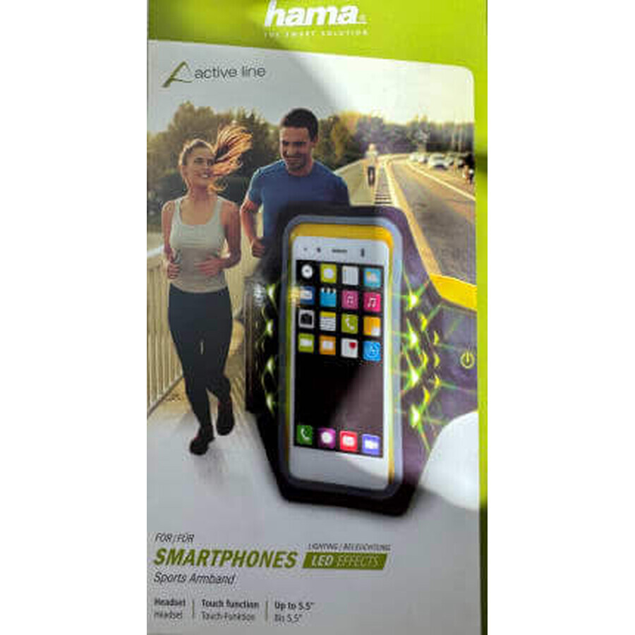 Hama Hama Active XXL armband voor telefoon, armriem, geel, 1 stuk