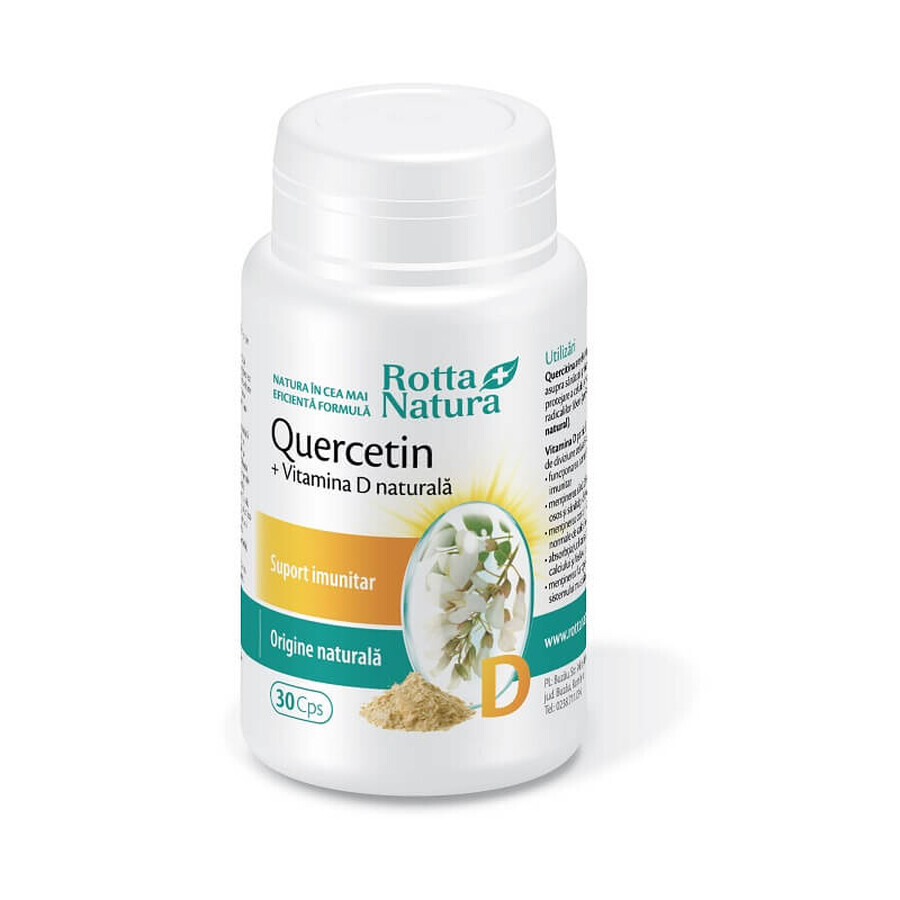 Quercetin + Vitamina D naturala, 30 capsule, Rotta Natura recenzii