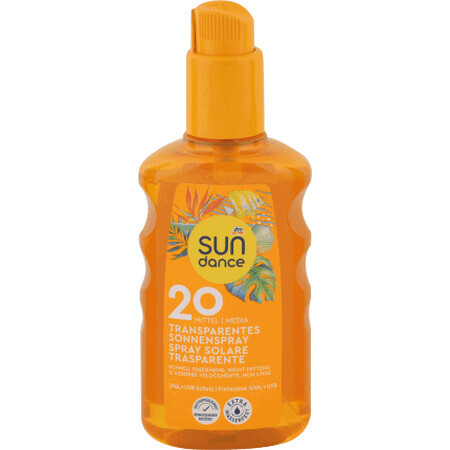 Sundance Transparante ZonnebrandspraySPF20, 200 ml