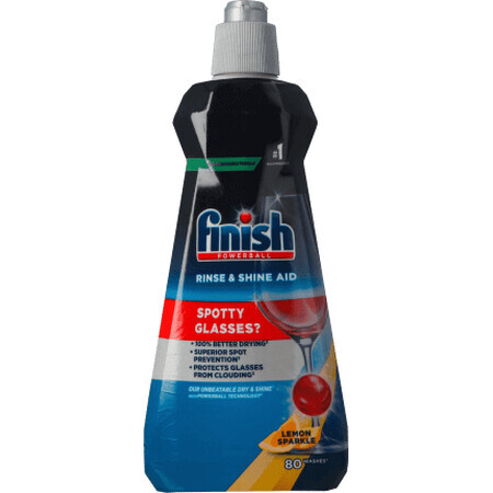 Finish Solución de enjuague para lavavajillas Abrillantador y abrillantador limón, 400 ml