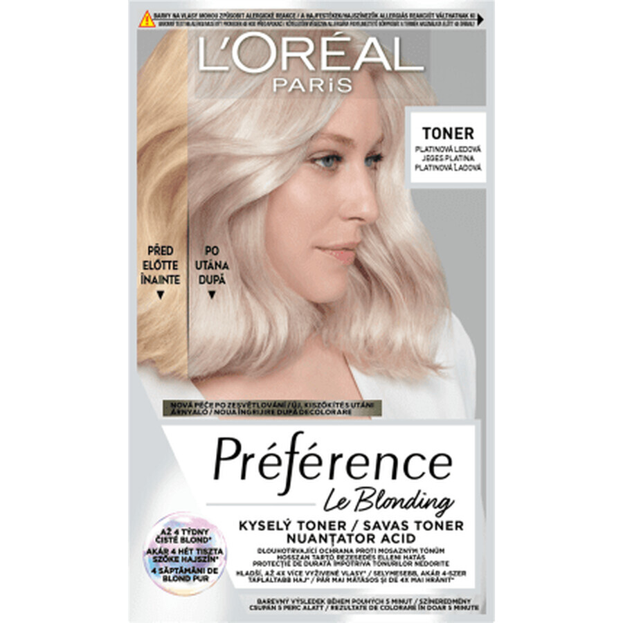 Loreal Paris PRÉFÉRENCE semipermanent zuur haarschaduw platinum ijs, 1 st