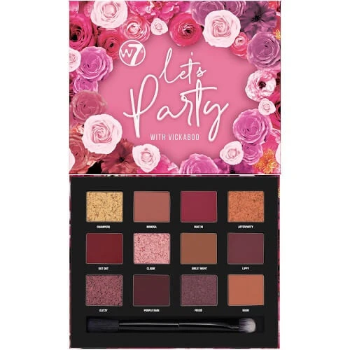Oogschaduwpalet, W7, Let`s Party, Vickaboo Geperst Pigment, 12 tinten