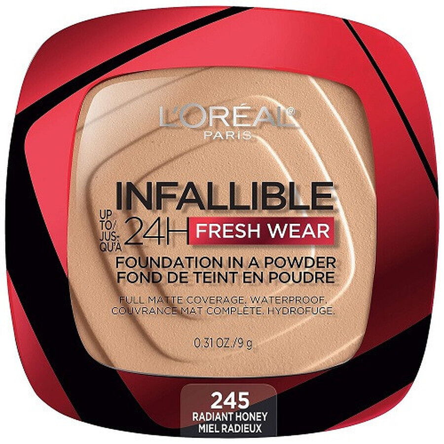 Face powder, Loreal, Infallible 24H Fresh Wear, Foundation In A Powder, 245 Radiant Honey, 9 g