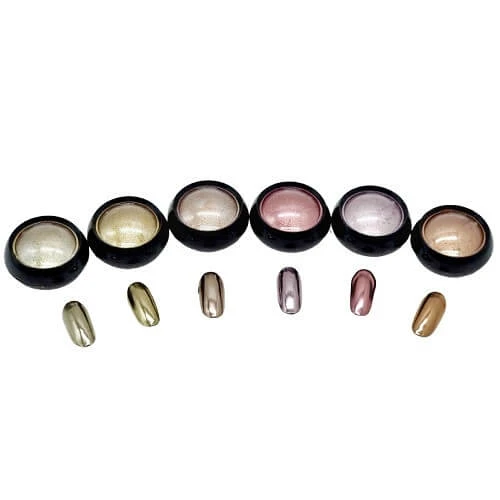 Nagel Pigmentset, Nagels, Spiegeleffect, Professioneel, 6 kleuren