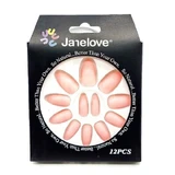 Set of 12 false nails with matte appearance, Janelove, Matte, Nude
