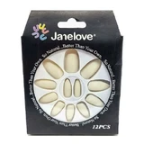 Set of 12 False nails with matte appearance, Janelove, Matte, Natur