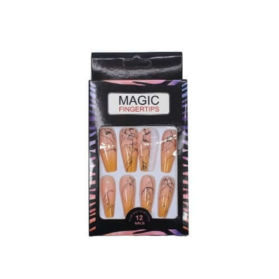 Set di 12 unghie finte dall'aspetto naturale, Magic Fingertips, 05