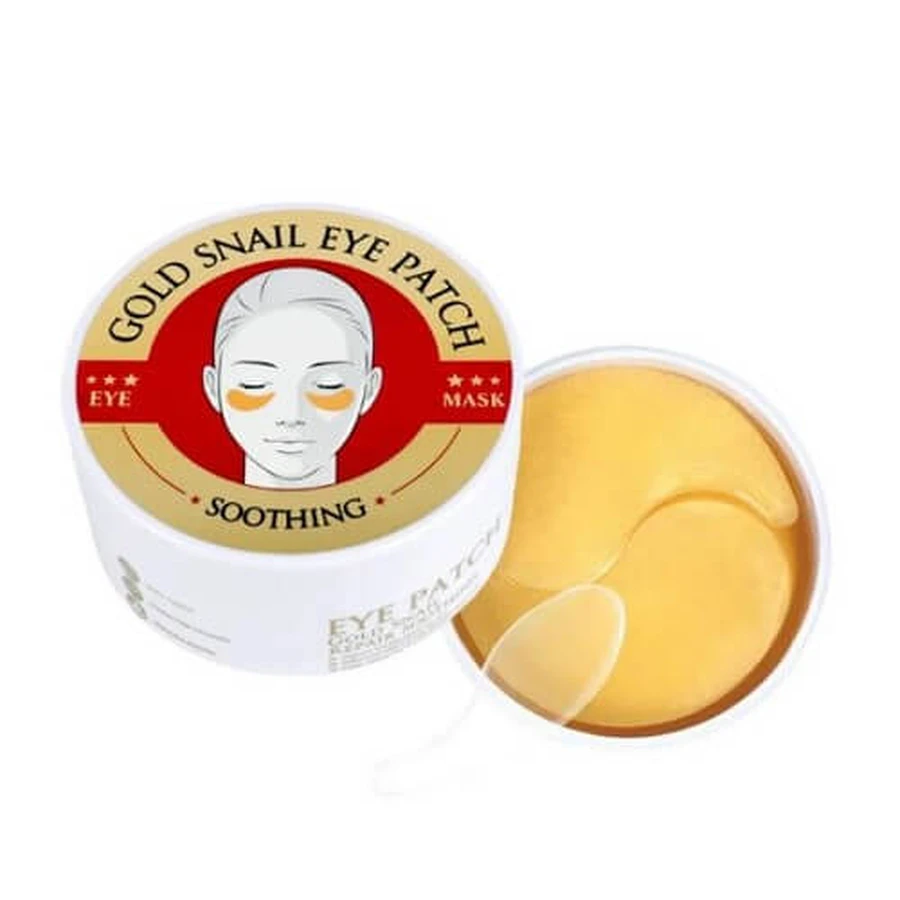 Set van 60 hydrogel ooglapjes met goud, slakkenextract, spirulina en collageen, Wokali, ooglapjes