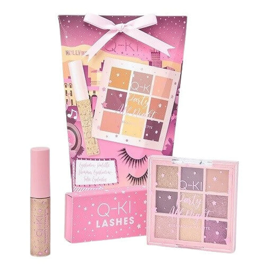 Set trucco, Q-KI, Hollywood, Party All Night, Kit di fard, fard liquido, Gene False, 3 prodotti