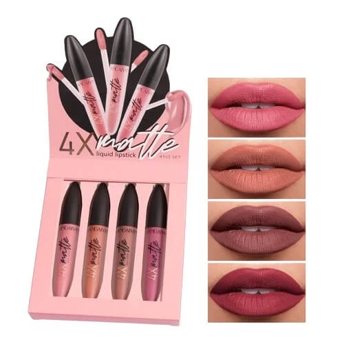 Set 4 Liquid Lipsticks, Handaiyan, Mat, 4 x 2.5 ml, B