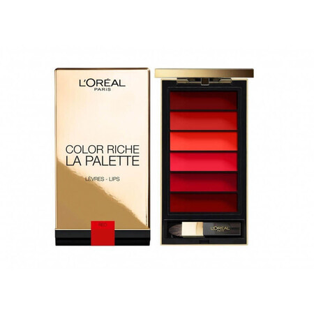 Lippenstift Palette Loreal Color Riche, La Palette, Rood, 6 kleuren