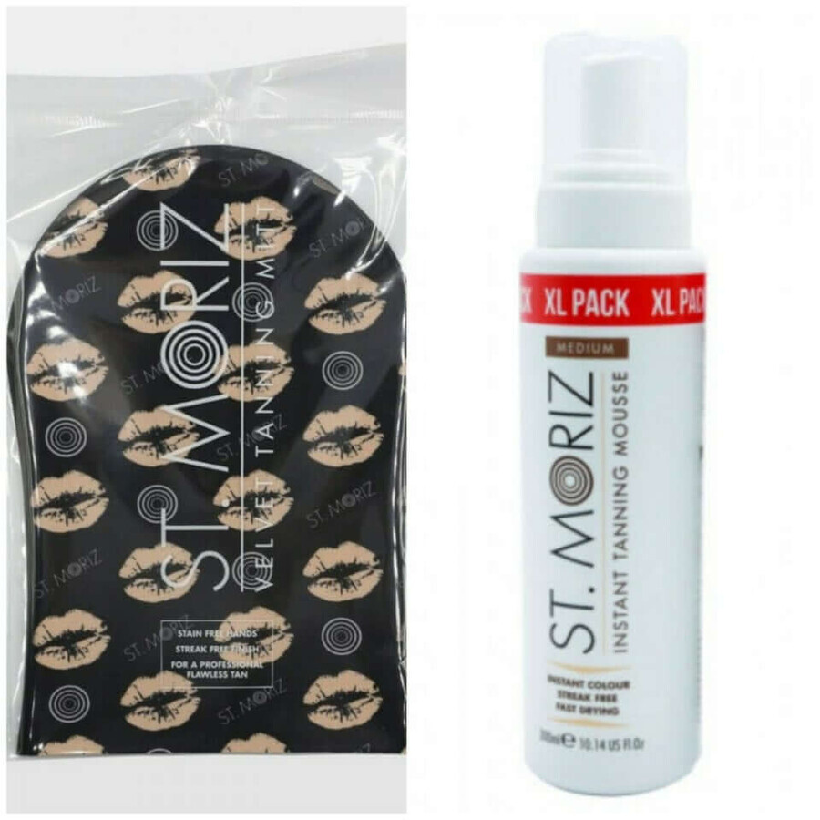 Set Autobronzare Profesionala St Moriz Spuma XL Medium + Manusa Aplicare