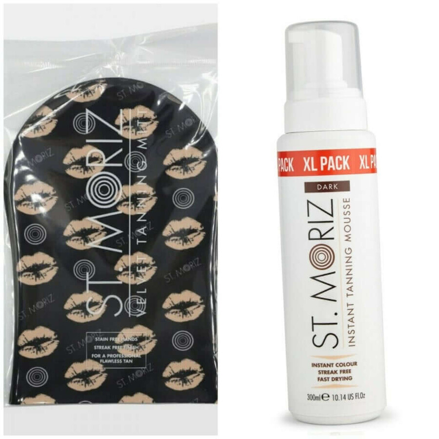 Professional Self Tanning Set St Moriz Foam XL Dark + Application Glove