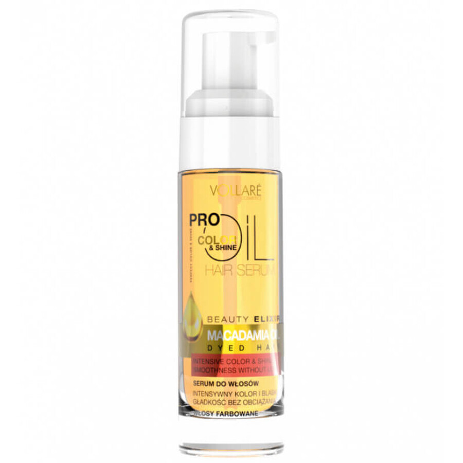 Vollare Pro Colour &amp; Shine Hair Oil, Olio di Macadamia, 30 ml