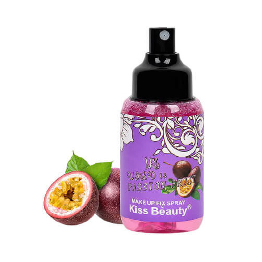 Spray Fijador de Maquillaje, Kiss Beauty, Spray Fijador de Maquillaje, Fruta de la Pasión, 115 ml