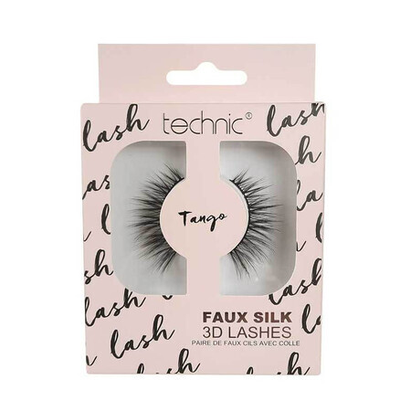 Faux Gene, Technic, Faux Silk 3D Lashes, Tango, Adhesivo incluido