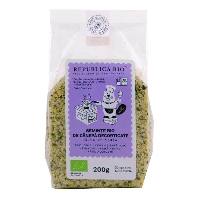 Gepeld biologisch hennepzaad, 200 g, Organic Republic