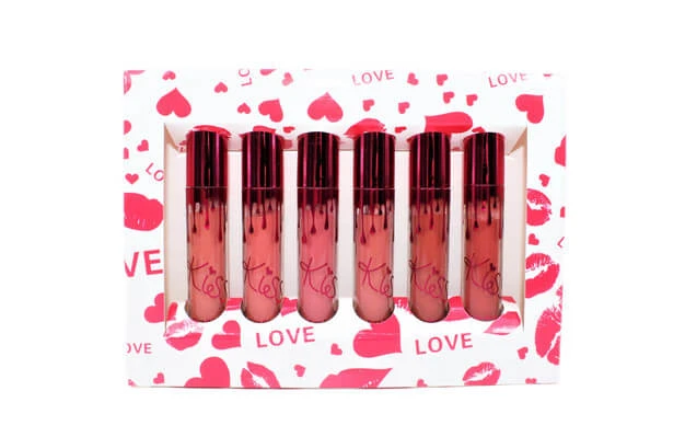 Lipstick Set van 6, Kiss Beauty, Matte Liquid Lipstick, B