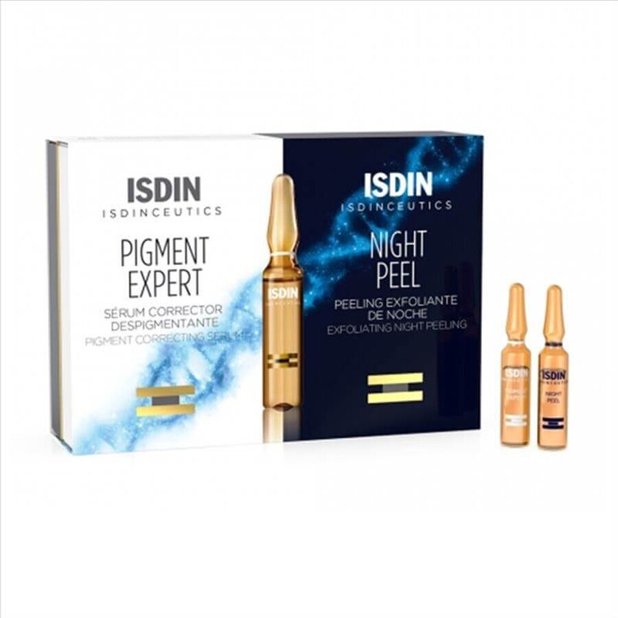 Isdin De-Pigmentation Corrector Serum + Exfoliating Night Peel, 10 + 10 vials, 