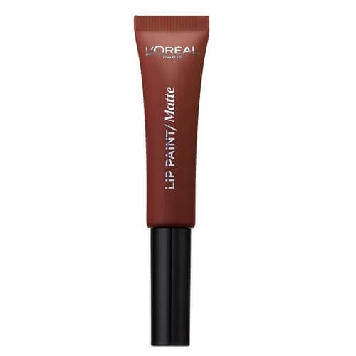 Vloeibare lippenstift, Loreal, Lip Paint Matte, 213 Gestript Bruin