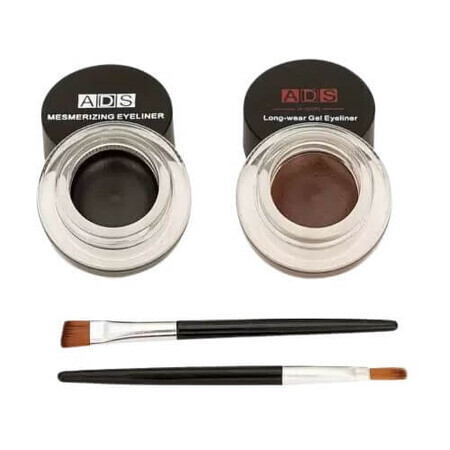 Set trucco occhi, trucco, ADS, eyeliner in gel nero e marrone