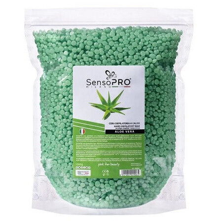 Cire d'épilation élastique en granulés, SensoPro, Aloe Vera, 1000 g