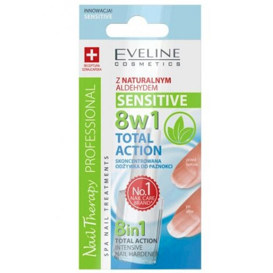 Eveline Nail Therapy 8en1 Total Action Acondicionador para uñas sensibles 12ml