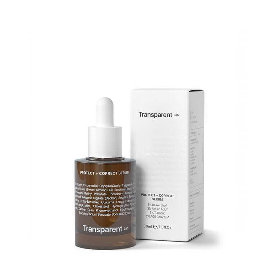 Anti-rimpel en antioxidant serum met resveratrol en ferulinezuur, 30ml, Transparant Lab