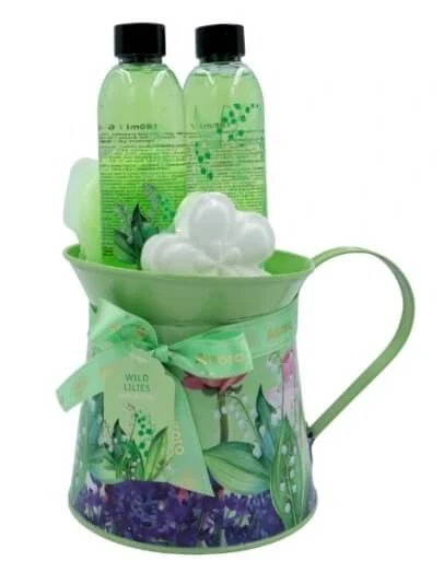 Aurora Geschenkset Wilde Lelie el 180 ml + Shampoo 180 ml + Sprankelende Bal + Washandje