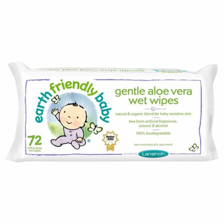 Earth Friendly Baby Organic Baby Wipes, 72 pieces, Lansinoh