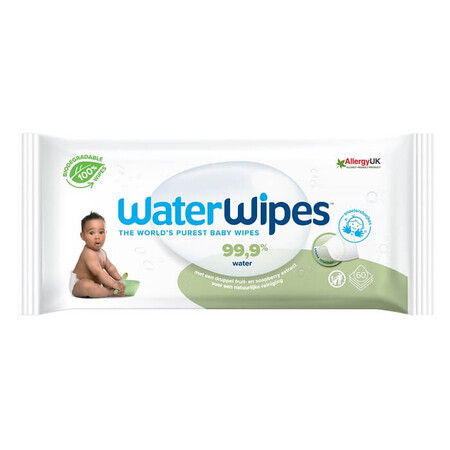 Servetele umede biodegradabile pentru bebelusi Soapberry, 60 bucati, WaterWipes