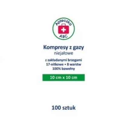 Gaaskompressen zonder lavendel, 17-draads, 8 lagen, 7,5x7,5cm, ABC Eerste Hulp Kit, 100 stuks - Gaat lang mee!