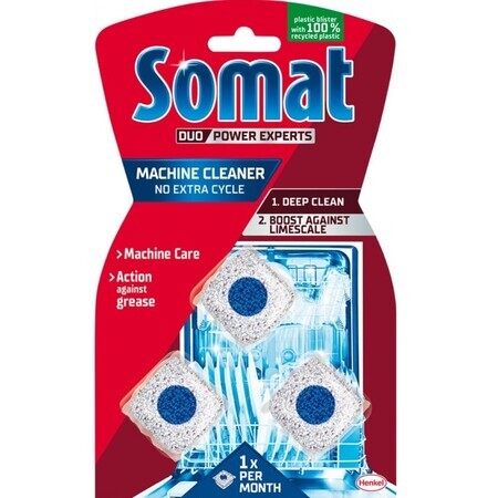 Somat Machine Cleaner, compresse per la pulizia della lavastoviglie, 3 x 20 g