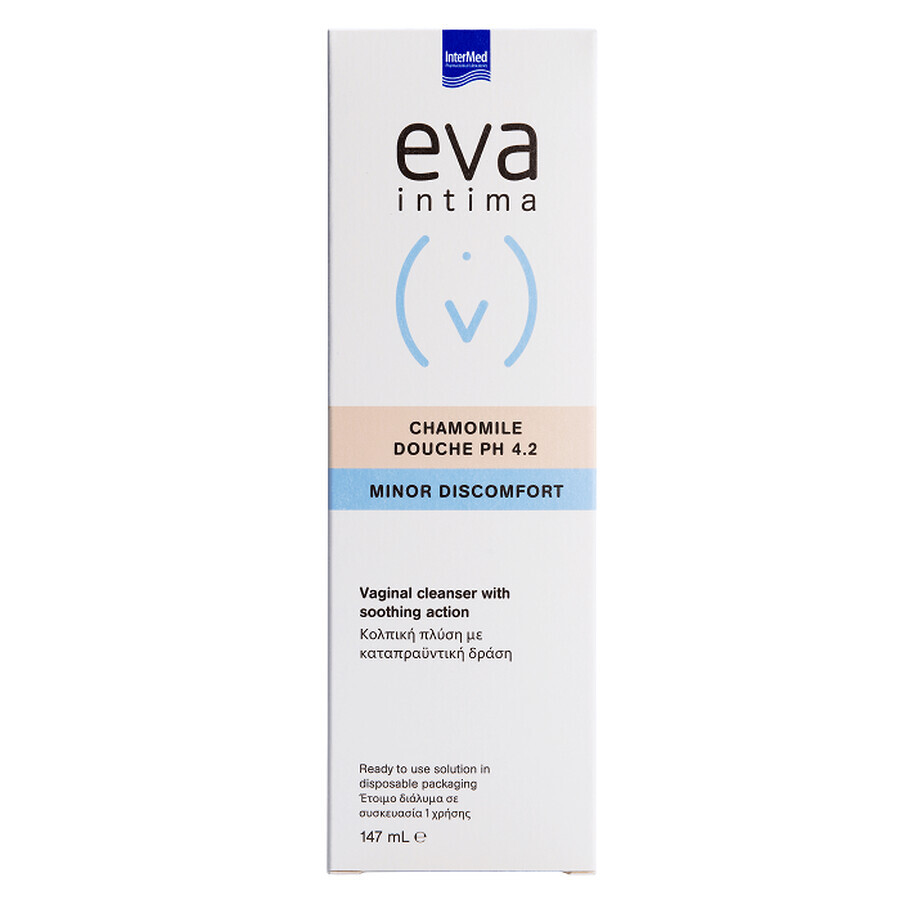 Soluzione detergente vaginale ad azione lenitiva Eva Intima Camomilla Douche pH 4.2, 147 ml, Intermed