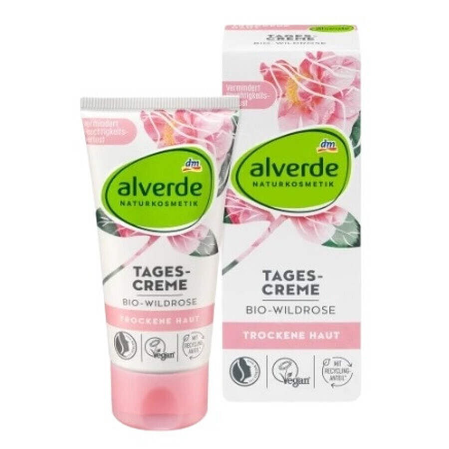 Alverde, Bio-Wildrose Dagcrème, Wilde Roos, 50ml