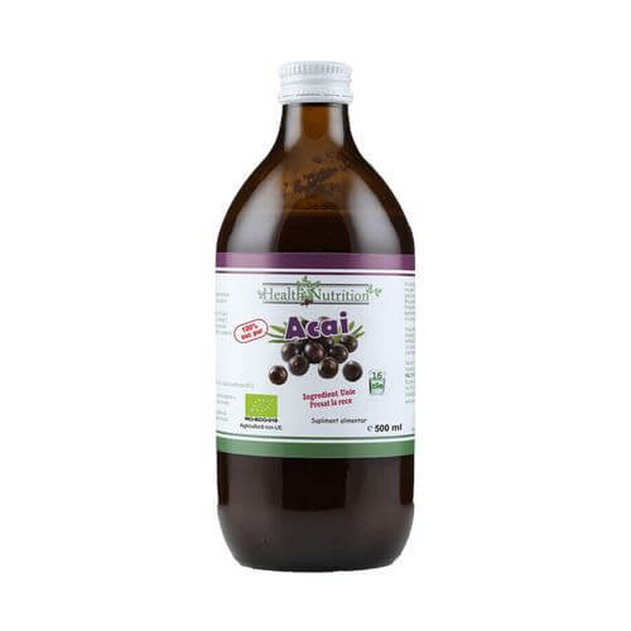 Zumo de Acai Ecológico, 500 ml, Health Nutrition