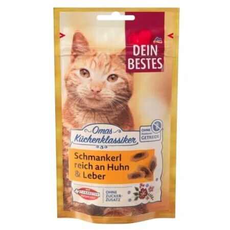 Dein Bestes, Bocconcino per gatti, pollo con fegato, 50 g