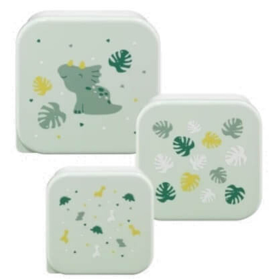 Babylove, Snack Pudka, Dino Green, set van 3 stuks