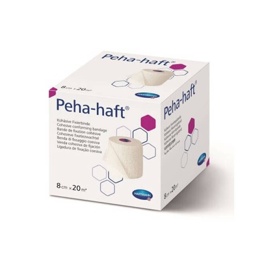 Peha-haft zelfklevend elastisch bevestigingsband, 8cm x 20m (932448), Hartmann