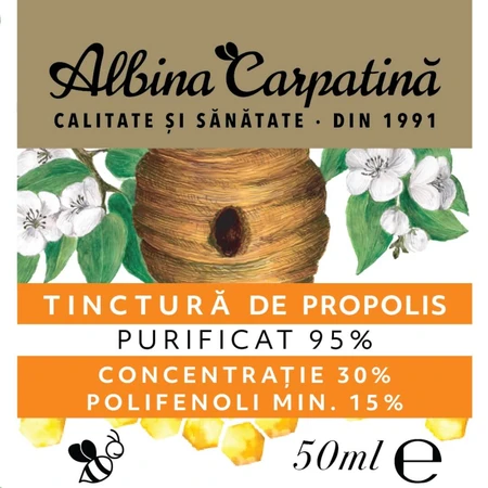 Apiland purified propolis tincture 95%, 50 ml