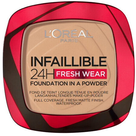 L'Oreal Paris Infaillible 24H Fresh Wear Foundation In A Powder Fond de teint matifiant 140 Golden Beige, 9g